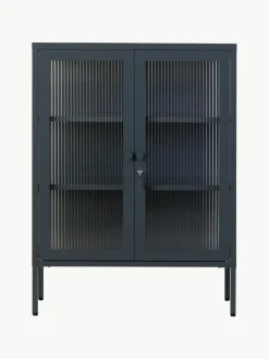 Metall-Vitrine The Mixer mit geriffeltem Glas