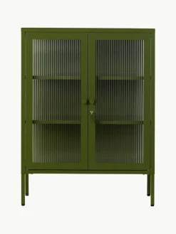 Metall-Vitrine The Mixer mit geriffeltem Glas