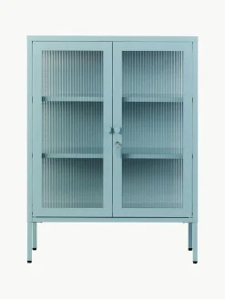 Metall-Vitrine The Mixer mit geriffeltem Glas