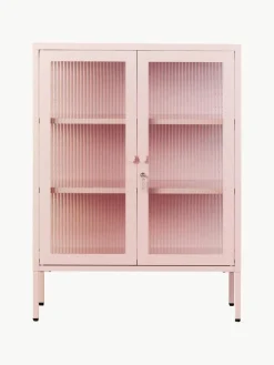 Metall-Vitrine The Mixer mit geriffeltem Glas