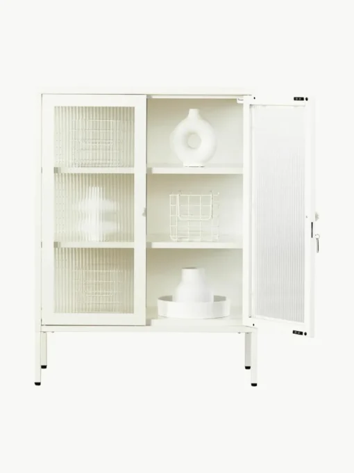 Metall-Vitrine The Mixer mit geriffeltem Glas