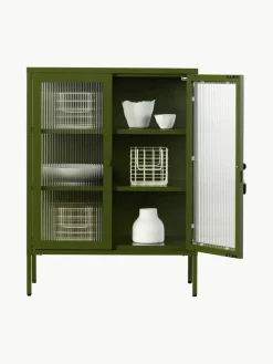 Metall-Vitrine The Mixer mit geriffeltem Glas