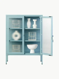 Metall-Vitrine The Mixer mit geriffeltem Glas