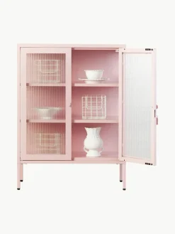 Metall-Vitrine The Mixer mit geriffeltem Glas