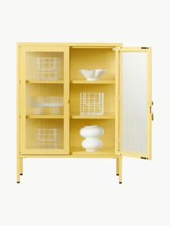 Metall-Vitrine The Mixer mit geriffeltem Glas