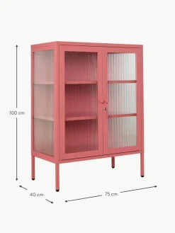 Metall-Vitrine The Mixer mit geriffeltem Glas