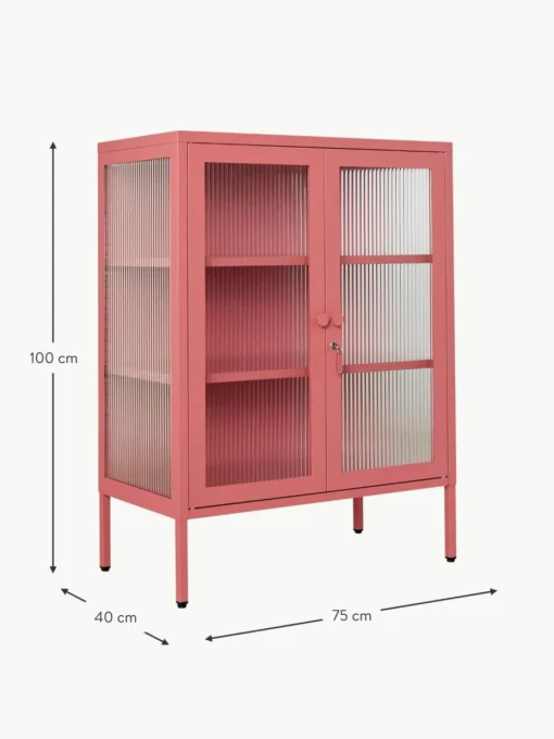 Metall-Vitrine The Mixer mit geriffeltem Glas