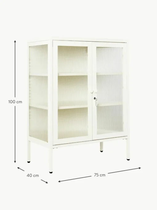 Metall-Vitrine The Mixer mit geriffeltem Glas