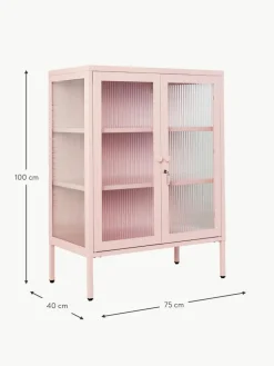 Metall-Vitrine The Mixer mit geriffeltem Glas