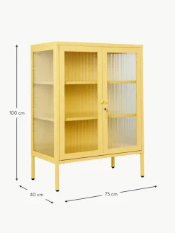 Metall-Vitrine The Mixer mit geriffeltem Glas
