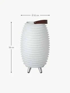 Mobile dimmbare LED-Gartenleuchte Synergy S mit Lautsprecher und Flaschenkühler