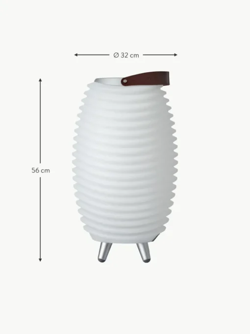 Mobile dimmbare LED-Gartenleuchte Synergy S mit Lautsprecher und Flaschenkühler