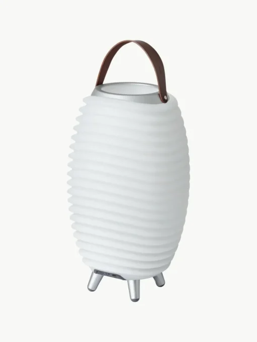 Mobile dimmbare LED-Gartenleuchte Synergy S mit Lautsprecher und Flaschenkühler