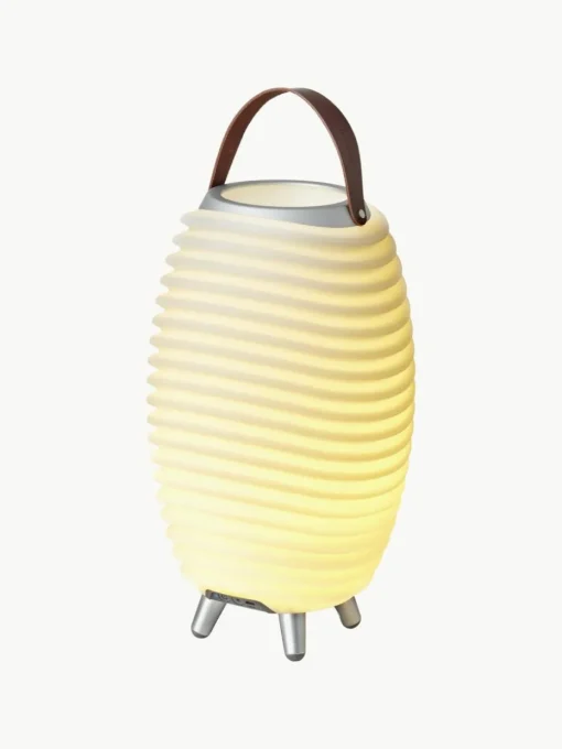 Mobile dimmbare LED-Gartenleuchte Synergy S mit Lautsprecher und Flaschenkühler
