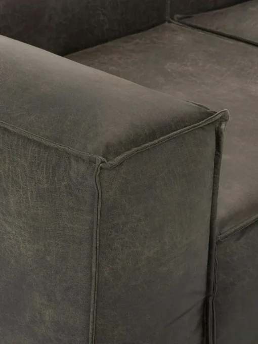Modulare Ottomane Lennon aus recyceltem Leder