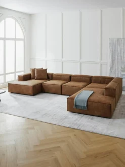 Modulare Wohnlandschaft Lennon aus recyceltem Leder