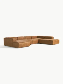 Modulare Wohnlandschaft Lennon aus recyceltem Leder