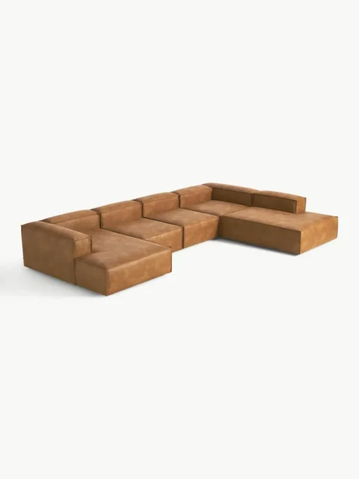 Modulare Wohnlandschaft Lennon aus recyceltem Leder