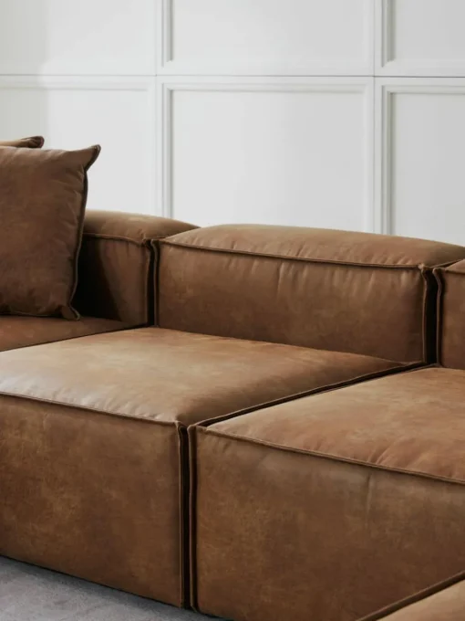 Modulare Wohnlandschaft Lennon aus recyceltem Leder