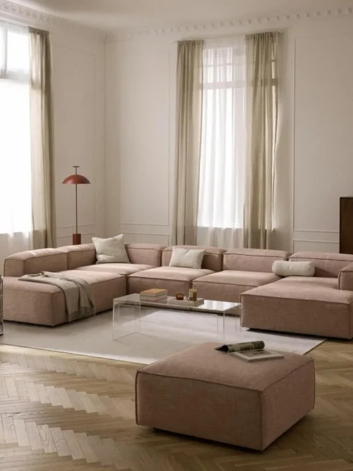 Modulare Wohnlandschaft Lennon aus Leinen-Mix