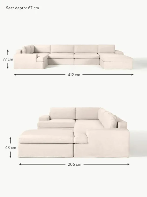 Modulare Wohnlandschaft Russell mit abnehmbaren Bezügen