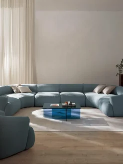 Modulare XL Bouclé-Wohnlandschaft Sofia