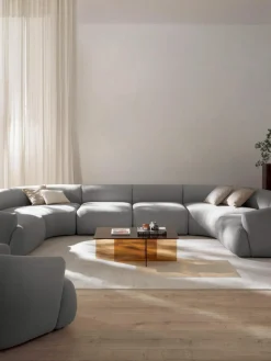 Modulare XL Bouclé-Wohnlandschaft Sofia