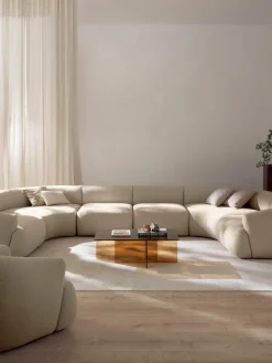 Modulare XL Bouclé-Wohnlandschaft Sofia