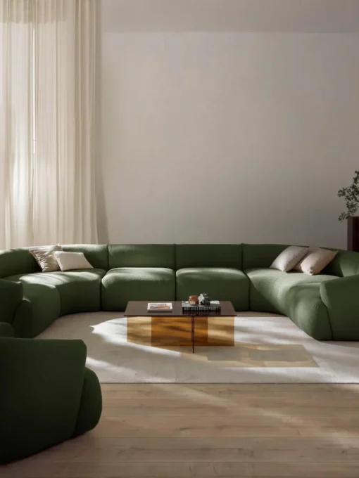 Modulare XL Bouclé-Wohnlandschaft Sofia