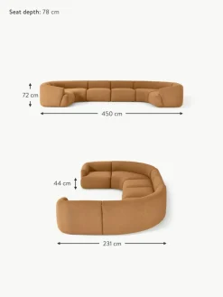 Modulare XL Bouclé-Wohnlandschaft Sofia