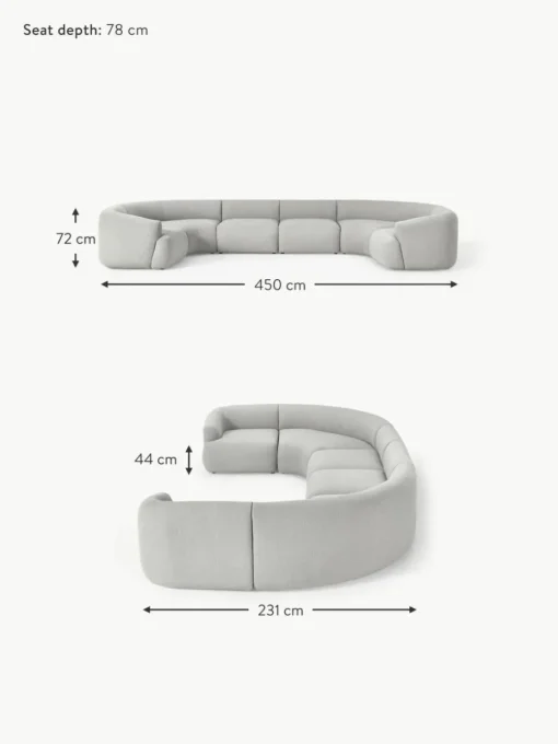 Modulare XL Bouclé-Wohnlandschaft Sofia