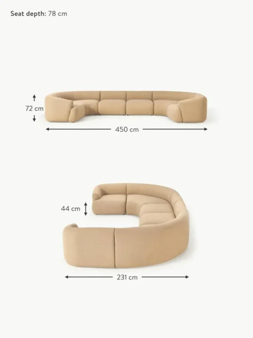 Modulare XL Bouclé-Wohnlandschaft Sofia