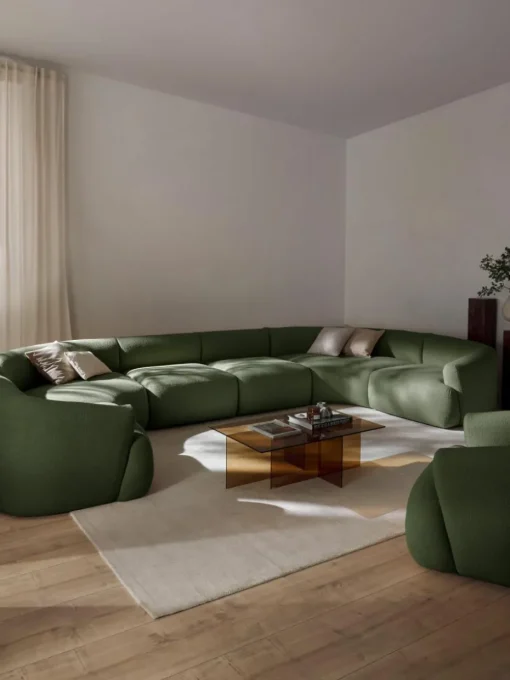 Modulare XL Bouclé-Wohnlandschaft Sofia