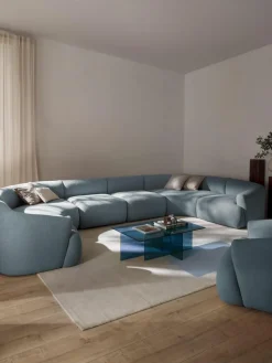 Modulare XL Bouclé-Wohnlandschaft Sofia
