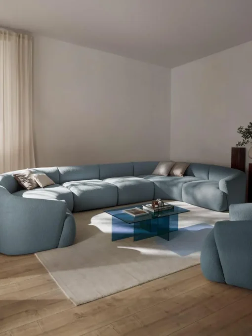 Modulare XL Bouclé-Wohnlandschaft Sofia