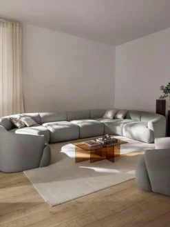 Modulare XL Bouclé-Wohnlandschaft Sofia