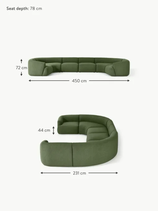 Modulare XL Bouclé-Wohnlandschaft Sofia