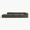 Modulare XL-Ottomane Lennon aus recyceltem Leder