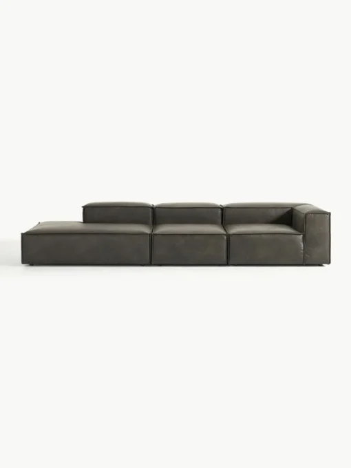 Modulare XL-Ottomane Lennon aus recyceltem Leder
