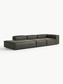 Modulare XL-Ottomane Lennon aus recyceltem Leder