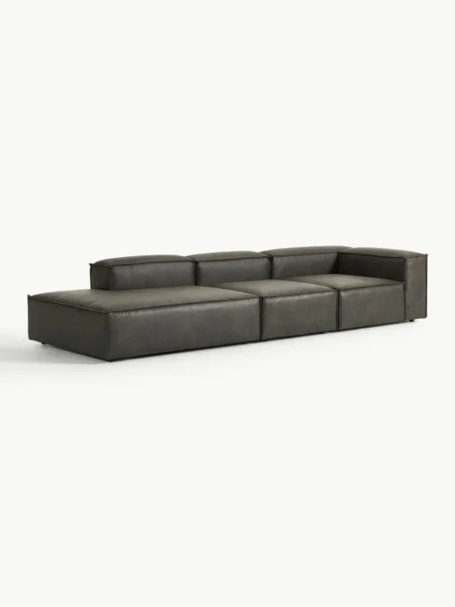 Modulare XL-Ottomane Lennon aus recyceltem Leder