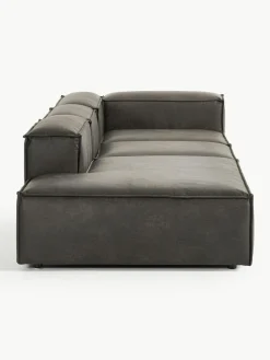 Modulare XL-Ottomane Lennon aus recyceltem Leder