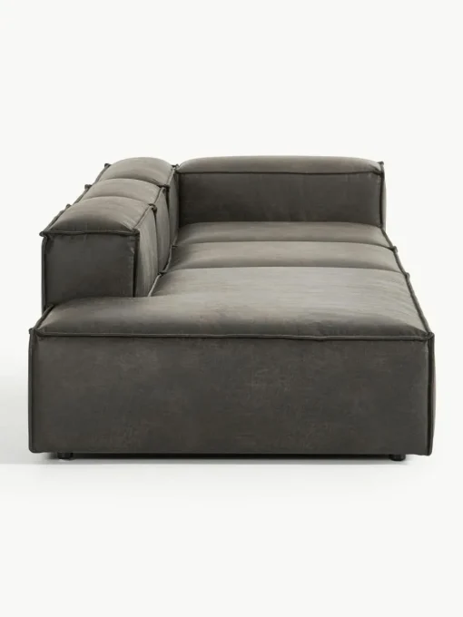 Modulare XL-Ottomane Lennon aus recyceltem Leder
