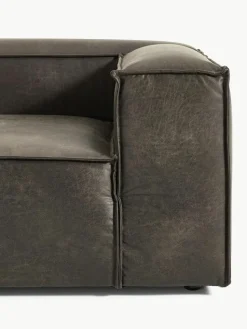 Modulare XL-Ottomane Lennon aus recyceltem Leder