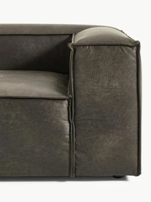 Modulare XL-Ottomane Lennon aus recyceltem Leder