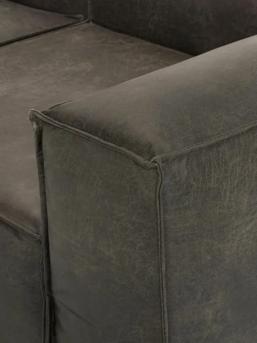 Modulare XL-Ottomane Lennon aus recyceltem Leder
