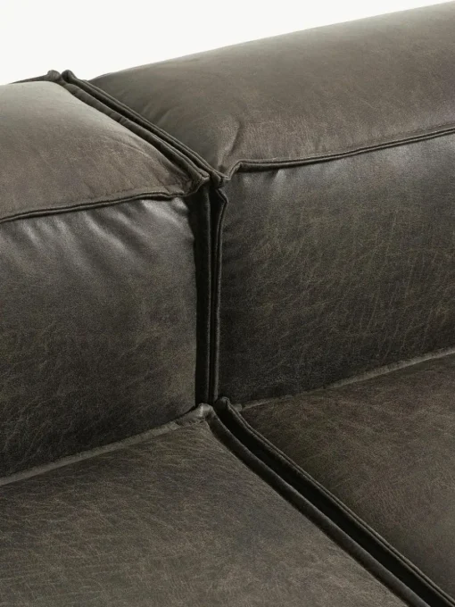 Modulare XL-Ottomane Lennon aus recyceltem Leder