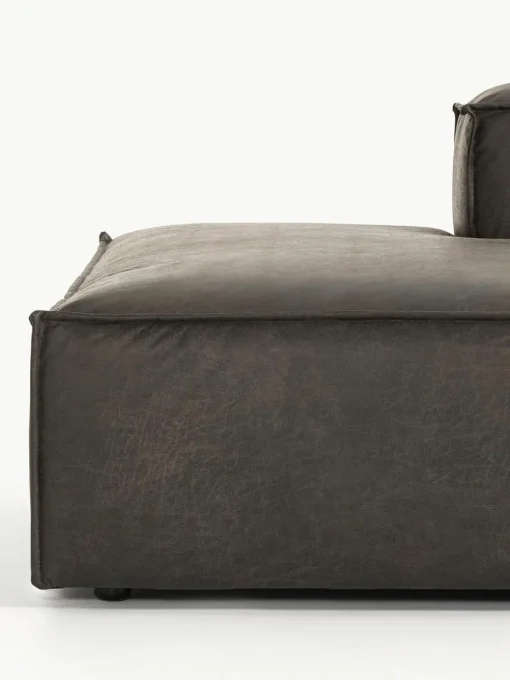 Modulare XL-Ottomane Lennon aus recyceltem Leder