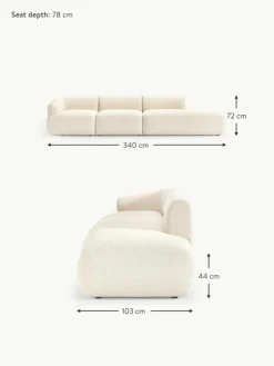 Modulare XL-Ottomane Sofia aus Bouclé