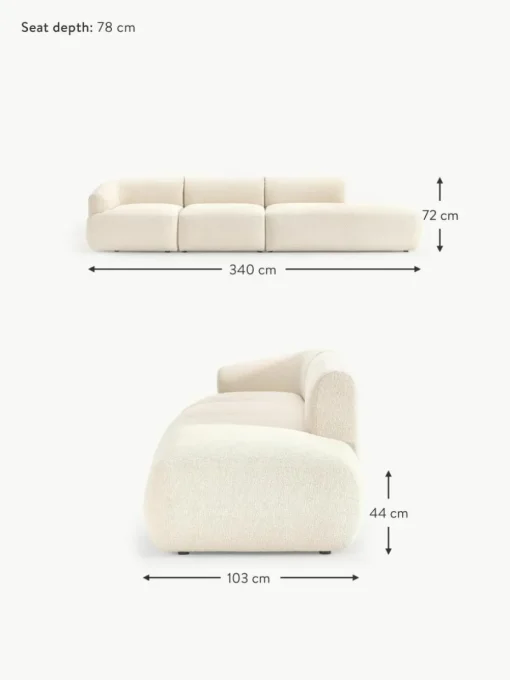 Modulare XL-Ottomane Sofia aus Bouclé